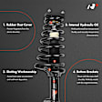 APSA2140 Front & Rear Complete Strut & Coil Spring Assembly Shock, Set of 4