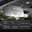 APSVR036 Front Passenger Gray Sun Visor with Mirror