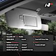 APSVR067 Front Driver Gray Sun Visor With Light & Mirror