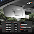 APSVR074 Front Passenger Gray Sun Visor with Light & Mirror