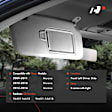 APSVR080 Front Driver Gray Sun Visor With Light & Mirror