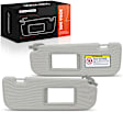 APSVR089 2 Pcs Driver & Passenger Gray Sun Visor with Mirror & Card Holder