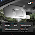 APSVR089 2 Pcs Driver & Passenger Gray Sun Visor with Mirror & Card Holder