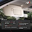APSVR100 2 Pcs Driver & Passenger Beige Sun Visor with Mirror & Card Holder