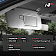 APSVR105 Passenger Atlas Gray Sun Visor with Mirror