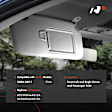 APSVR112 2 Pcs Driver & Passenger Atlas Gray Sun Visor with Mirror