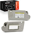 APSVR117 2 Pcs Driver & Passenger Gray Sun Visor with Light & Mirror