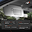APSVR129 2 Pcs Gray Sun Visor with Light & Mirror