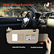 APSVR133 Driver Gray Sun Visor with Sunroof with Mirror