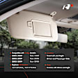 APSVR152 2 Pcs Driver & Passenger Beige Sun Visor with Mirror & Lights
