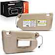 APSVR153 2 Pcs Driver & Passenger Beige Sun Visor with Mirror & Light