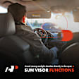 APSVR153 2 Pcs Driver & Passenger Beige Sun Visor with Mirror & Light