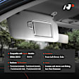 APSVR160 Driver Gray Sun Visor with Mirror