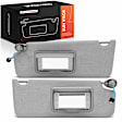 APSVR165 2 Pcs Driver & Passenger Gray Sun Visor with Light & Mirror