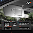 APSVR165 2 Pcs Driver & Passenger Gray Sun Visor with Light & Mirror