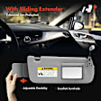 APSVR173 Passenger Gray Sun Visor with Mirror & Light