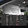 APSVR175 2 Pcs Front Gray Sun Visor with Mirror & Lights