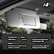 APSVR190 2 Pcs Front Gray Extendable Sun Visor with Mirror & Light