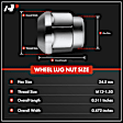 APWHN020 10x Front or Rear M12-1.5 Wheel Lug Nut