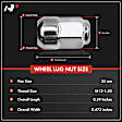APWHN048 10x Front or Rear M12-1.5 Wheel Lug Nut