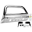 YHTBUR0003 3.5 Inch Silver S/S 304 Bull Bar Front Bumper Grille Guard with Formed Skid Plate