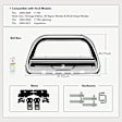 YHTBUR0022 3.5 Inch Silver S/S 304 Bull Bar Front Bumper Grille Guard with Skid Plate