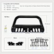 YHTBUR0039 3 Inch Black Carbon Steel Bull Bar Front Bumper Grille Guard with Skid Plate
