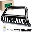 YHTBUR0039 3 Inch Black Carbon Steel Bull Bar Front Bumper Grille Guard with Skid Plate
