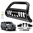 YHTBUR0045 3 Inch Black Carbon Steel Bull Bar Front Bumper Grille Guard with Skid Plate