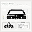 YHTBUR0047 3.5 Inch Black Carbon Steel Bull Bar Front Bumper Grille Guard with Skid Plate