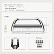 YHTBUR0078 3 Inch Silver S/S 304 Bull Bar Front Bumper Grille Guard with Skid Plate