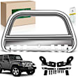 YHTBUR0080 3 Inch Silver S/S 304 Bull Bar Front Bumper Grille Guard