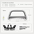 YHTBUR0080 3 Inch Silver S/S 304 Bull Bar Front Bumper Grille Guard