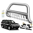 YHTBUR0084 3 Inch Silver S/S 304 Bull Bar Front Bumper Grille Guard with Skid Plate