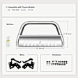 YHTBUR0087 3 Inch Silver S/S 304 Bull Bar Front Bumper Grille Guard with Skid Plate