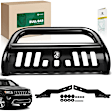 YHTBUR0101 3 Inch Black Carbon Steel Bull Bar Front Bumper Grille Guard with Skid Plate
