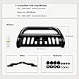 YHTBUR0101 3 Inch Black Carbon Steel Bull Bar Front Bumper Grille Guard with Skid Plate
