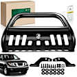 YHTBUR0102 3 Inch Black Carbon Steel Bull Bar Front Bumper Grille Guard with Skid Plate