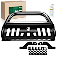 YHTBUR0102 3 Inch Black Carbon Steel Bull Bar Front Bumper Grille Guard with Skid Plate