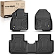 YHTFM10010 3 Pcs Front & Rear Black TPE textured Floor Mats Liners