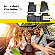 YHTFM10025 3 Pcs Front & Rear Black TPE textured Floor Mats Liners