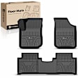YHTFM10030 3 Pcs Front & Rear Black TPE textured Floor Mats Liners