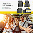 YHTFM10042 5 Pcs Front & Rear Black TPE textured Floor Mats Liners