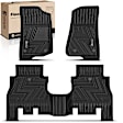 YHTFM10045 3 Pcs Front & Rear Black TPE textured Floor Mats Liners