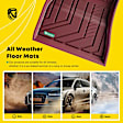 YHTFM10102 3 Pcs Front & Rear Red TPE textured Floor Mats Liners
