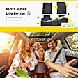 YHTFM10115 3 Pcs Front & Rear Black TPE textured Floor Mats Liners