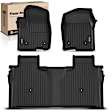 YHTFM10126 3 Pcs Front & Rear Black TPE textured Floor Mats Liners