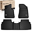 YHTFM10300 3 Pcs Front & Rear Black Floor Mats Liners