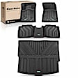 YHTFM10361 4 Pcs Front & Rear Black Floor Mats Liners