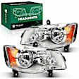 YHTHDL0004 2 Pcs Front Clear Chrome Headlights Head Lamp Assembly